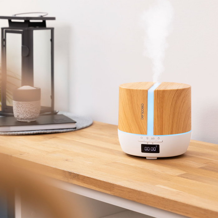 Difuzor aroma cu Ultrasunete Smart Cecotec PureAroma 550 Connected, control din Smartphone, 7 culori LED, boxa incorporata - Stejar [4]