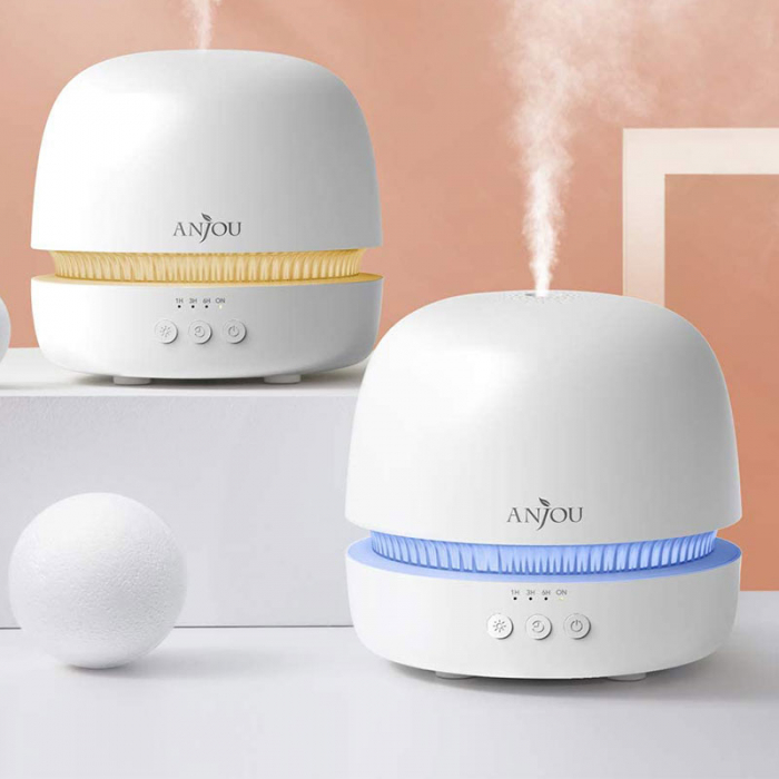 Difuzor aroma terapie Anjou AJ-ADA019, 300ml, LED 7 culori, BPA free, oprire automata [2]