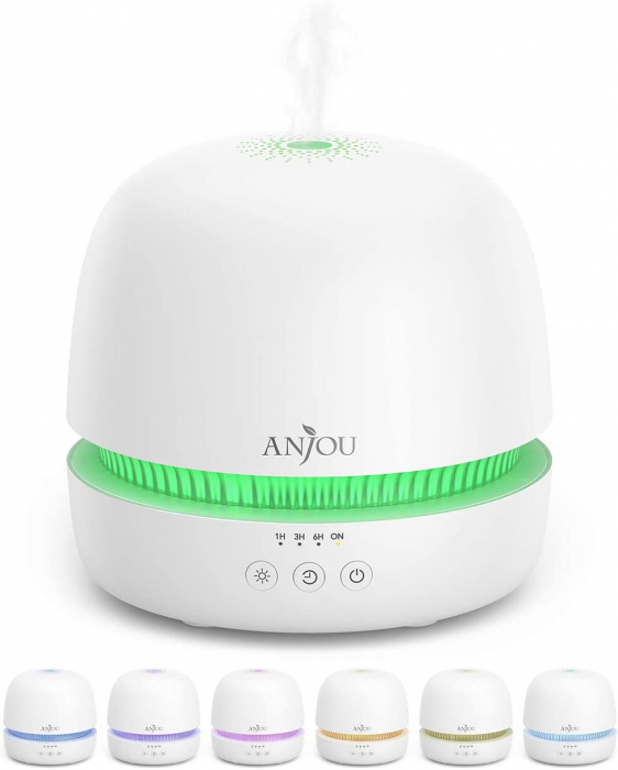 Difuzor aroma terapie Anjou AJ-ADA019, 300ml, LED 7 culori, BPA free, oprire automata [4]