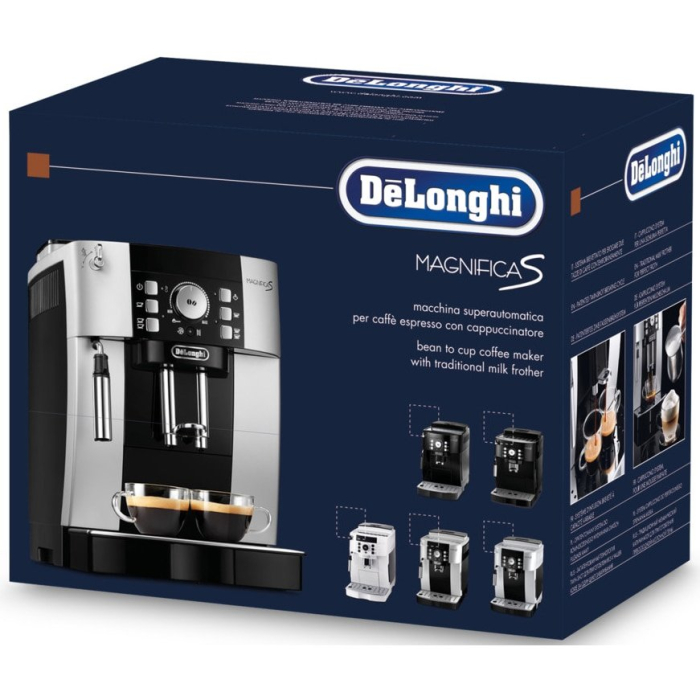 Espressor automat De'Longhi Magnifica S ECAM 22.110.W, Sistem manual de spumare, Rasnita cu 13 setari, 1450W, 15 bar, 1.8 l, Alb [4]