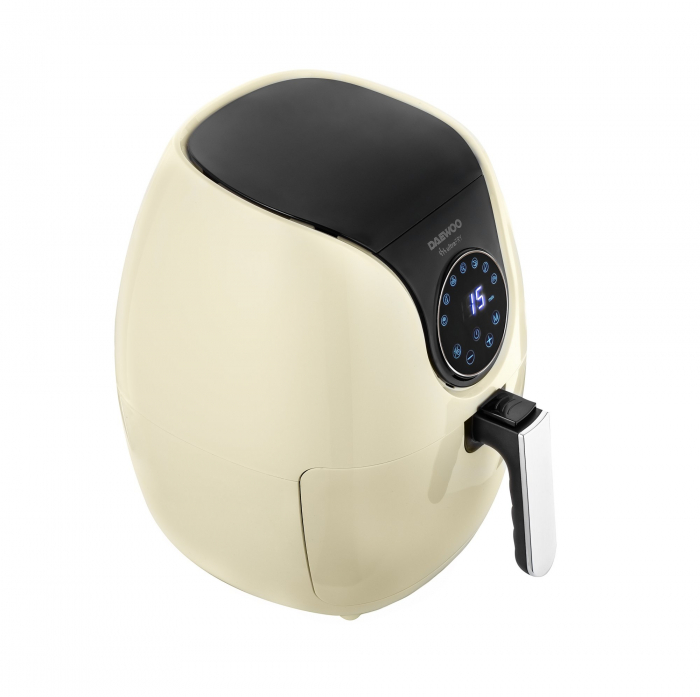 Friteuza cu aer cald Daewoo DAF2000, 1500 W, display LCD, capacitate 3.6 litri, timer 30 minute, 12 programe predefinite, temperatura reglabila 80-200 grC, Crem [3]