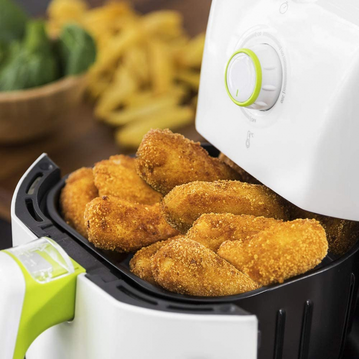 Friteuza cu aer cald, fara ulei, Cecotec Cecofry Compact Rapid, 900 W, 1.5 L, timer si termostat reglabil, tehnologie PerfectCook - Alba [3]