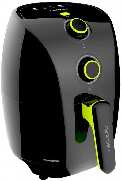 Friteuza cu aer cald, fara ulei, Cecotec Cecofry Compact Rapid Black, 900 W, 1.5 L, timer si termostat reglabil, tehnologie PerfectCook - Negru - Resigilat [1]