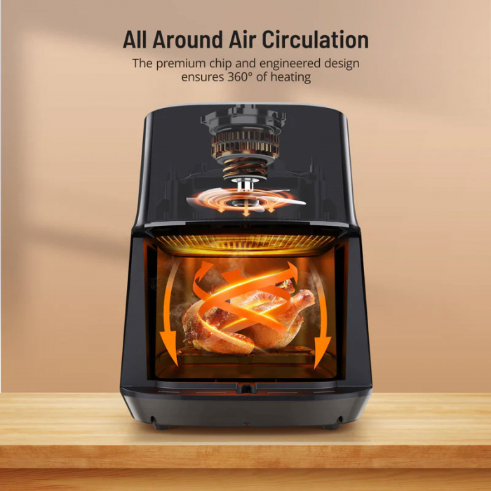 Friteuza cu aer cald, fara ulei TaoTronics TT-AF011 Air Fryer, 1200W, 5L, Geam transparent, Control tactil, 8 Programe Presetate [3]