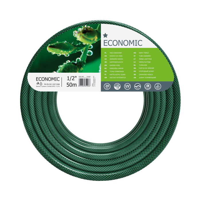 Furtun pentru gradina Cellfast ECONOMIC, 3 straturi cu armatura, 1 2   50m, protectie UV [1]