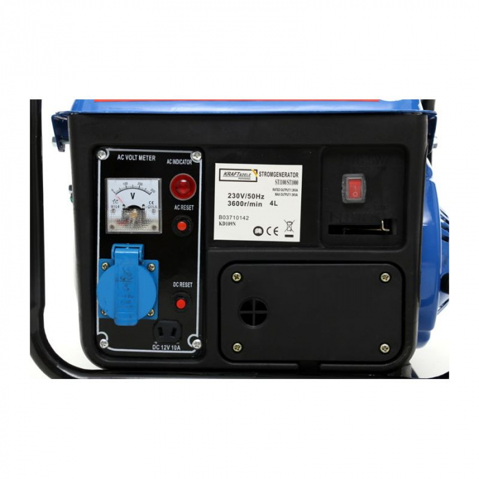 Generator 1200W, 12/230V, 2CP, 2 timpi, stabilizator tensiune (AVR) Kraft&Dele KD109N [3]