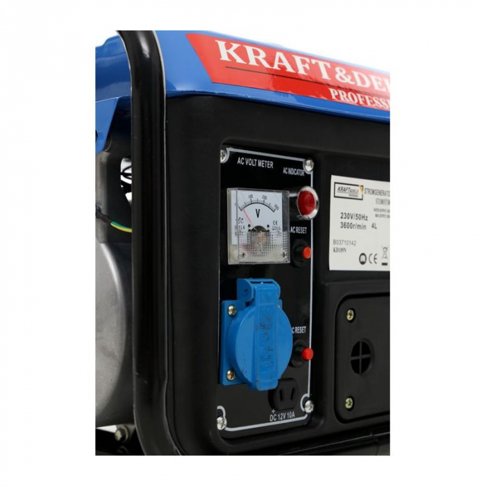Generator 1200W, 12/230V, 2CP, 2 timpi, stabilizator tensiune (AVR) Kraft&Dele KD109N [2]