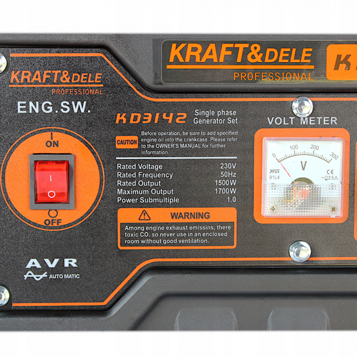 Generator de curent monofazat, 1.7 kW, Kraft&Dele KD3142 [3]