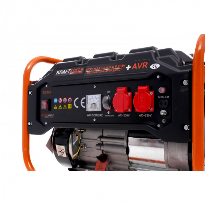 Generator de curent monofazat 3500W, 12/230V, 7 CP, 4 timpi, Kraft&Dele KD160 [6]