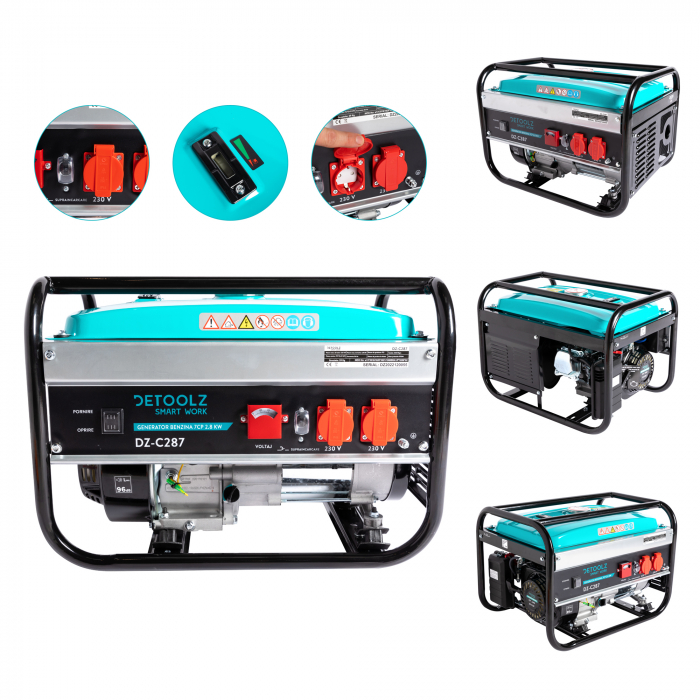 Generator pe benzina 7CP, 2.8KW, Detoolz DZ-C287 [9]