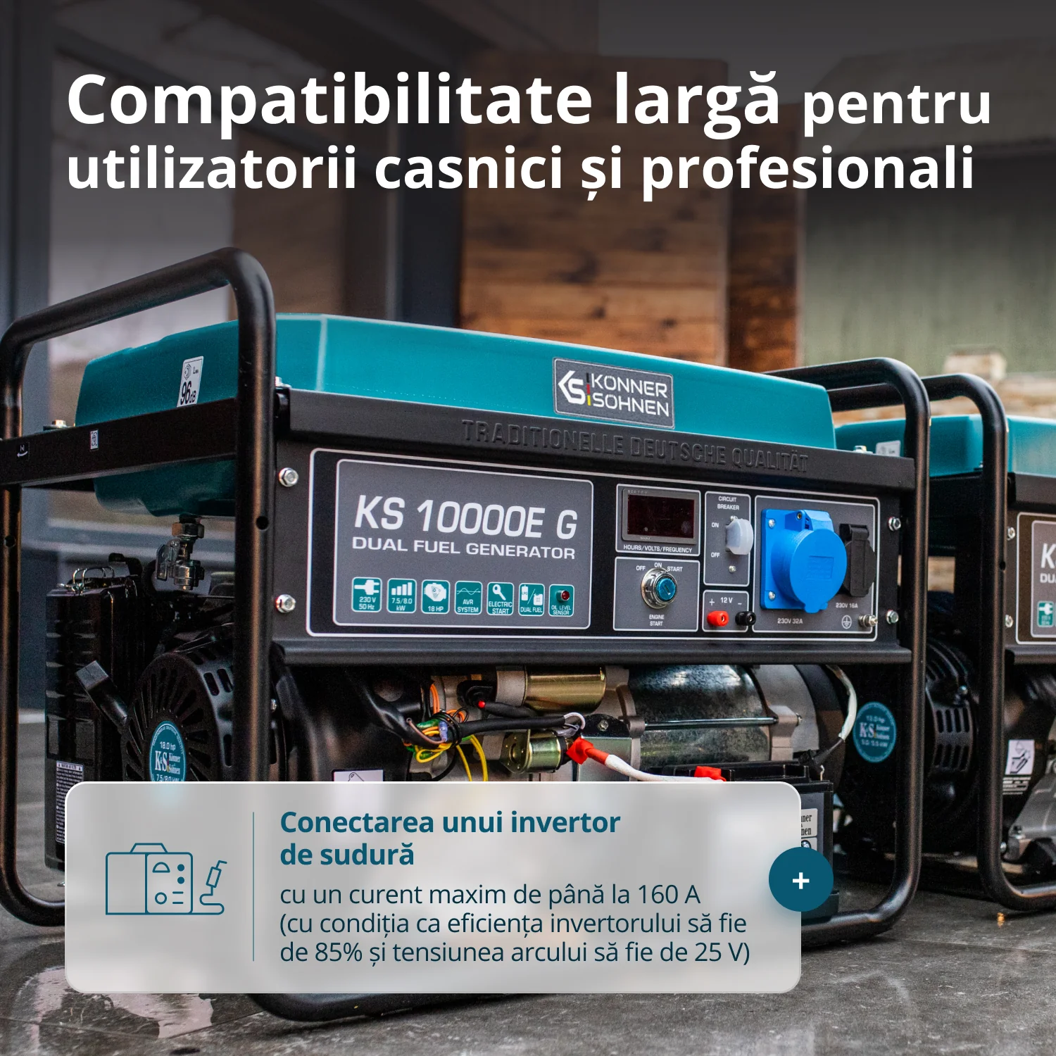 Generator pe gaz/benzina, 8 kW,  Könner & Söhnen, KS 10000E G [8]