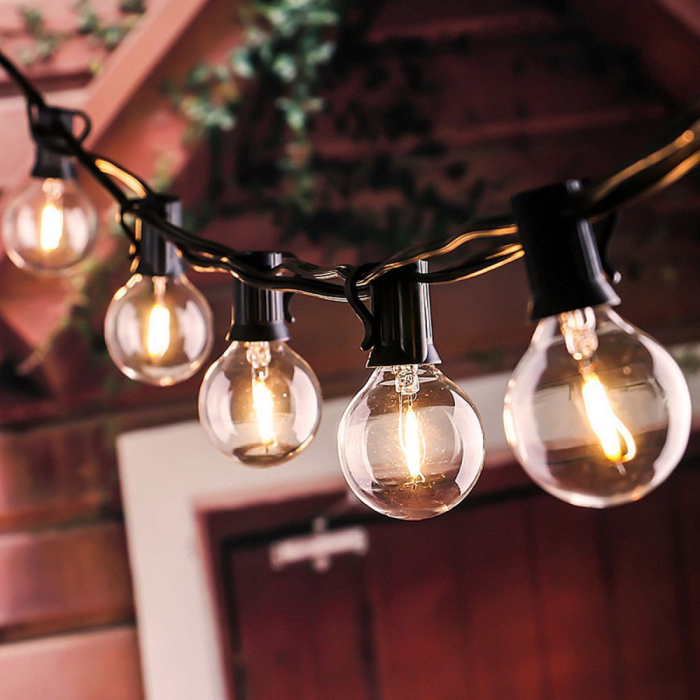 Ghirlanda  luminoasa decorativa exterior Forever Light cu panou solar 5,5m + 10 Becuri LED cu filament E12 G40 IP44 [2]
