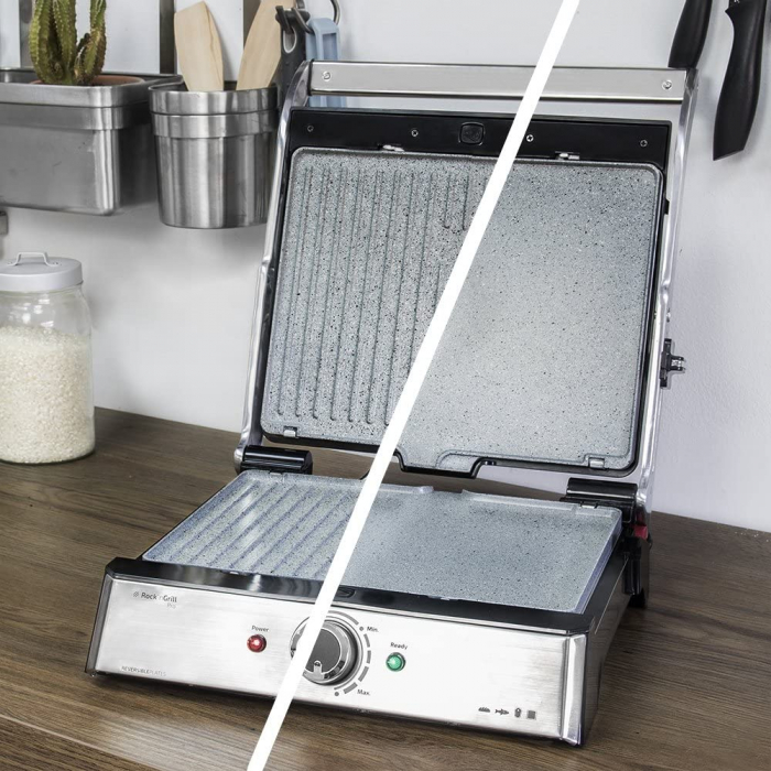 Gratar electric Cecotec 3 in 1 Rock n Grill Pro , 2000 W, regulator de putere, piatra antiaderenta, gratar electric, plita si aparat de facut sandvisuri - Resigilat [2]
