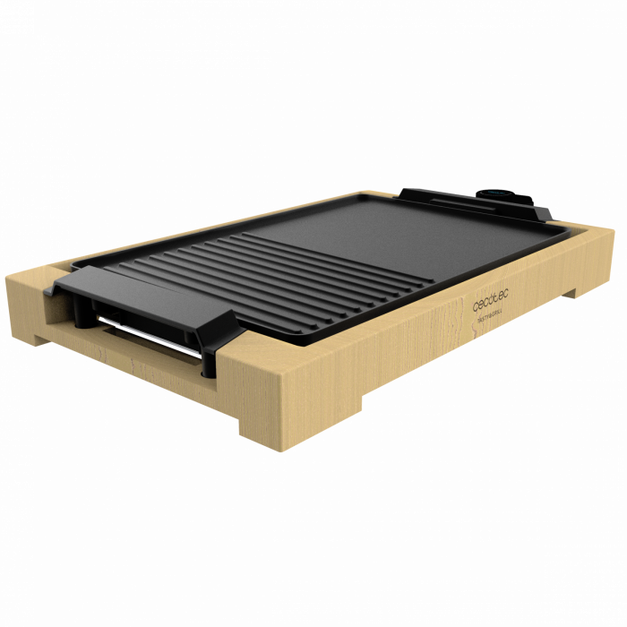 Gratar electric Cecotec TastyGrill 2000 Bamboo, 2000W, cadru din bambus, termostat reglabil [1]
