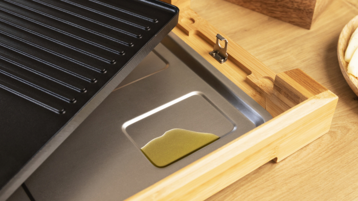 Gratar electric Cecotec TastyGrill 2000 Bamboo, 2000W, cadru din bambus, termostat reglabil [2]
