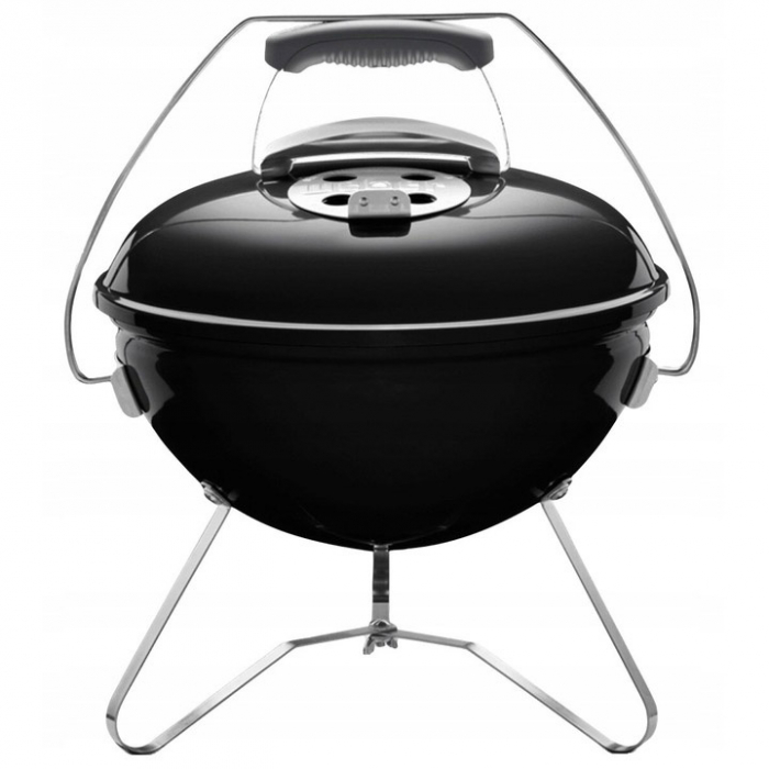 Gratar rotund, din otel, cu suport cromat, tava din inox, 43x37cm, negru [1]
