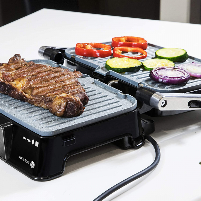 Grill 2 in 1, Rock nGrill, Cecotec 1500 TakeClean, 1500W, regulator de putere, piatra antiaderenta, gratar electric si aparat de facut sandvisuri - Resigilat [3]