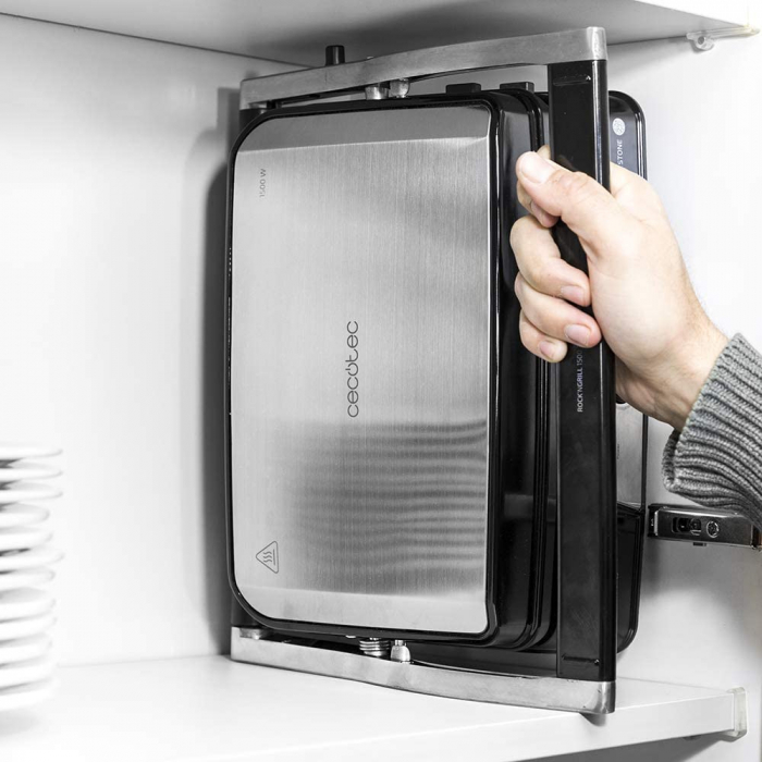 Grill 2 in 1, Rock nGrill, Cecotec 1500 TakeClean, 1500W, regulator de putere, piatra antiaderenta, gratar electric si aparat de facut sandvisuri - Resigilat [5]