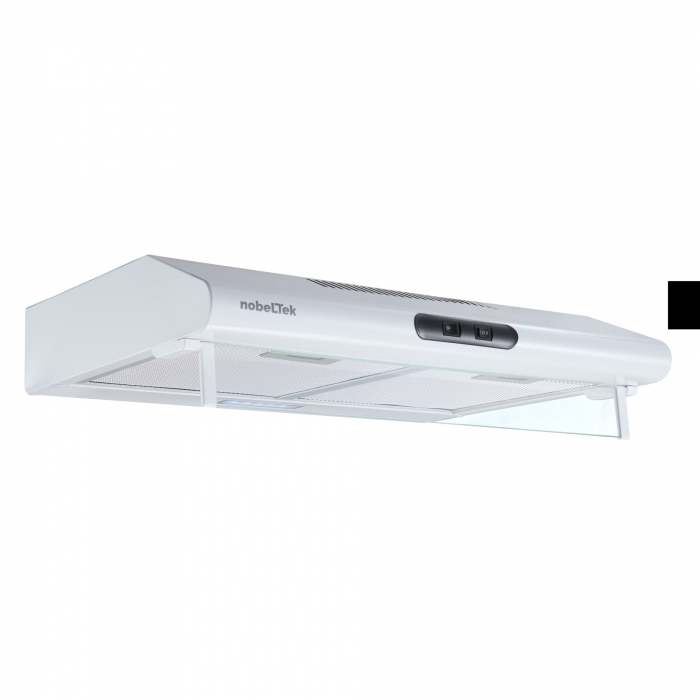 Hota clasica NobelTek NHO-CL60F15W, 60 cm, 1 motor, 2 filtre aluminiu, lampa led, 300m3, Alb [1]