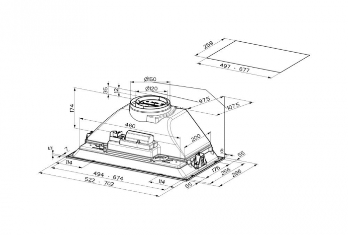 Hotă incorporabila Faber INKA SMART HC 305.0599.308, Putere de absorbție 390 mc/h, clasa B, 70 cm, Inox [2]