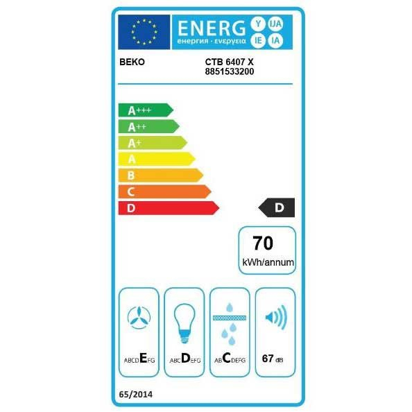 Hota incorporabila telescopica Beko CTB6407X,putere absorbtie 275 mc/h, 1 motor, 60 cm, Inox [6]