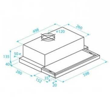 Hota incorporabila telescopica Beko CTB6407X,putere absorbtie 275 mc/h, 1 motor, 60 cm, Inox [5]