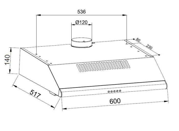 Hota traditionala Hansa, 60 cm, 400 m3/h, 2 motoare, 2 filtre aluminiu, 3 trepte, evacuare 120 mm, iluminare led, 68 dB, Alb [2]