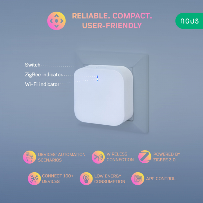 Hub inteligent de tip Gateway Nous E1, WiFi, ZigBee [5]