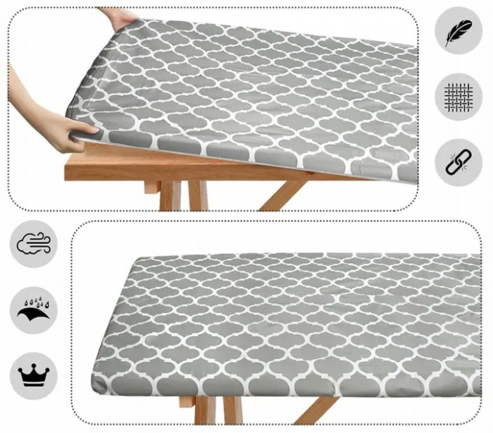 Husa pentru set mobilier gradina, 1 masa si 2 banci, impermeabila, 76x183cm, gri [8]