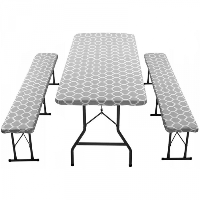 Husa pentru set mobilier gradina, 1 masa si 2 banci, impermeabila, 76x183cm, gri [1]