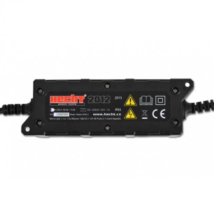 Incarcator pentru acumulatori auto inteligent, Hecht 2012, tensiunea de iesire 6 V/0.55 A sau 12 V/1 A [3]