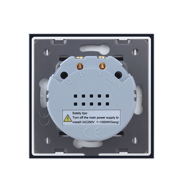 Intrerupator dublu cu touch Welaik, Wireless, Telecomanda inclusa, Negru [2]