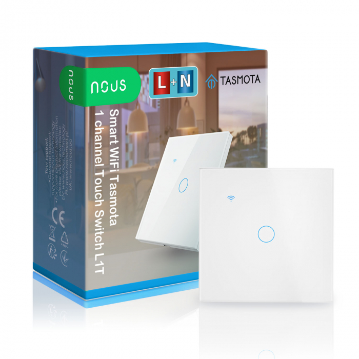 Intrerupator Inteligent Nous L1T Wifi, Tasmota, Touch, 1 canal [1]
