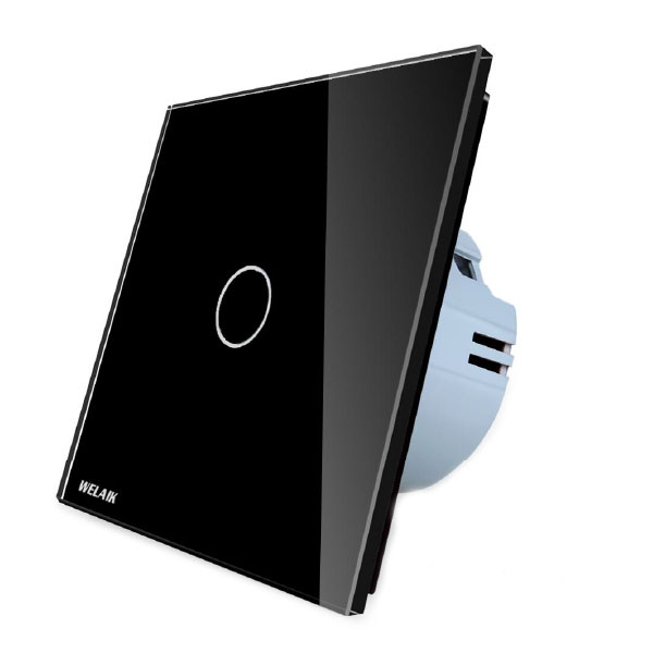 Intrerupator simplu cu touch Welaik, Wireless, Telecomanda inclusa, Negru [4]