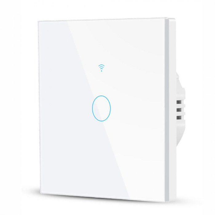 Intrerupator Smart cu Touch Rovo FN1C, 1 canal, Sticla Securizata, Tuya, Life Smart, RF 433MHz, Alexa si Google Assistant, fara nul [1]