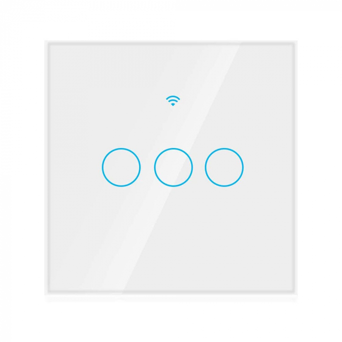 Intrerupator Smart cu Touch Rovo FN3C, 3 canale, Sticla Securizata, Tuya, Life Smart, RF 433MHz, Alexa si Google Assistant, fara nul [3]