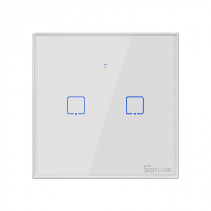 Intrerupator Smart  cu Touch WiFi + RF 433 Sonoff T2 EU TX, (2 canale) [1]