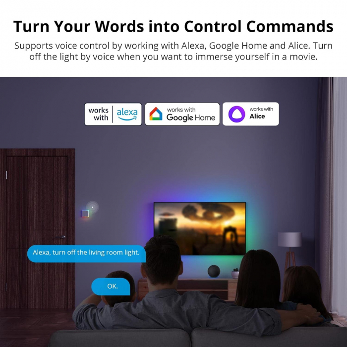 Intrerupator Smart Sonoff T5-2C-86 WiF cu Full Touch (2 canale), Lumina LED 10A 2400W [2]
