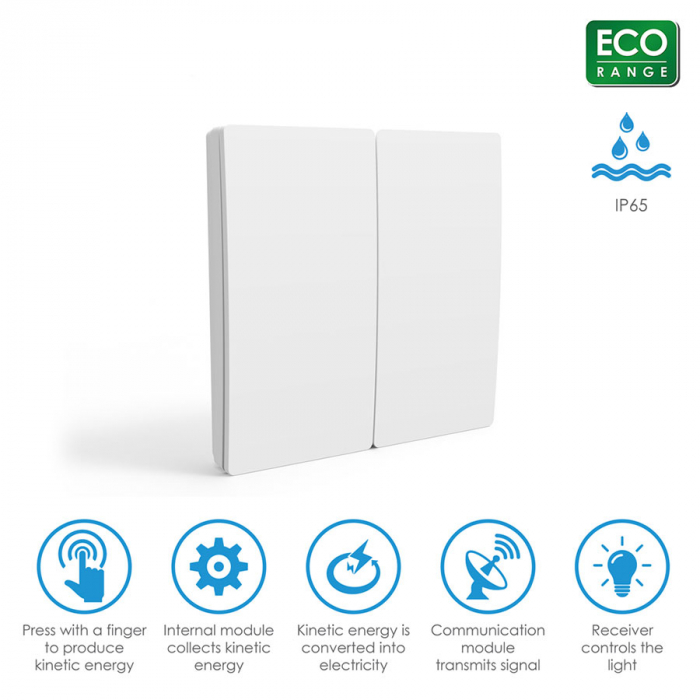 Intrerupator Wifi Kinetic Rovo ES2254, 2 canale, IP67, RF 433MHz, cu revenire [5]