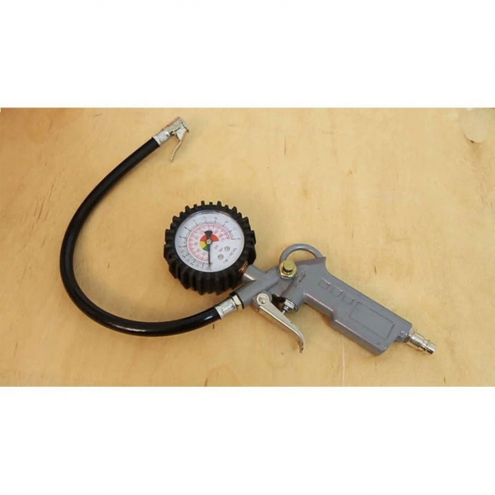 Kit 10 accesorii pentru compresor, Hecht 002026, pistol de suflat cu manometru si furtun, racord 1/4, furtun spiralat 5 m, ace pentru umflat [3]