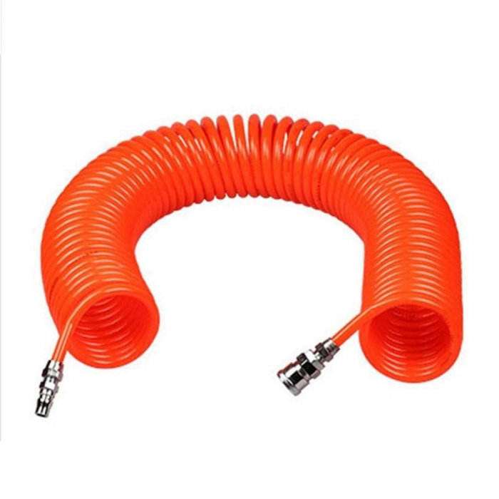 Kit 10 accesorii pentru compresor, Hecht 002026, pistol de suflat cu manometru si furtun, racord 1/4, furtun spiralat 5 m, ace pentru umflat [2]