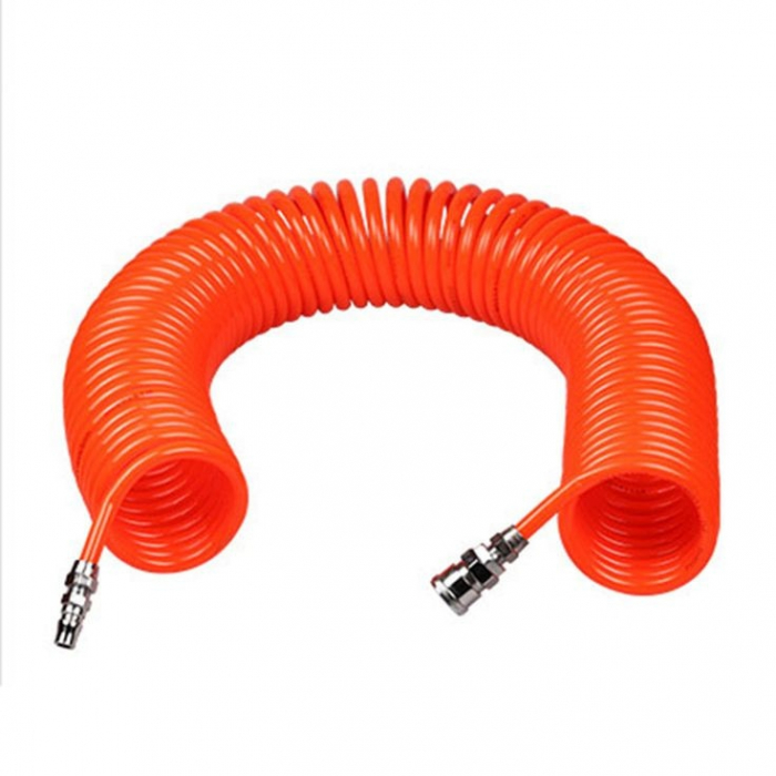 Kit 5 accesorii pentru compresor, pistol de suflat cu manometru 1/4, furtun spiralat 5 m, ace pentru umflat, HECHT002024 [4]