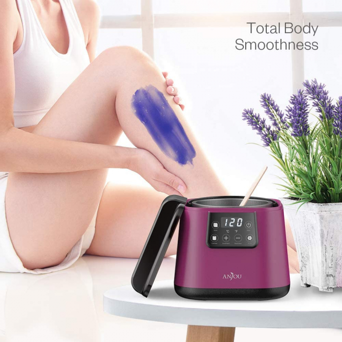 Kit Epilare Anjou PCA023 Incalzitor ceara profesional cu display LCD, 400g ceara, 4 arome, set spatule din lemn, control tactil [4]