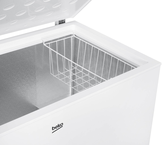 Lada frigorifica Beko CF380EIWN, 371l, Clasa E, panou control cu LED-uri, Conditii extreme, cosuri metalice, Alb [6]