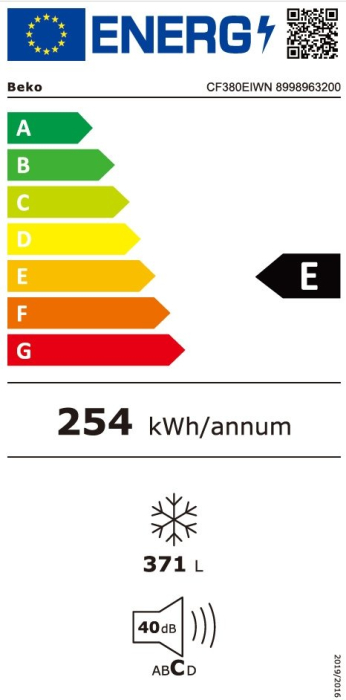 Lada frigorifica Beko CF380EIWN, 371l, Clasa E, panou control cu LED-uri, Conditii extreme, cosuri metalice, Alb [7]