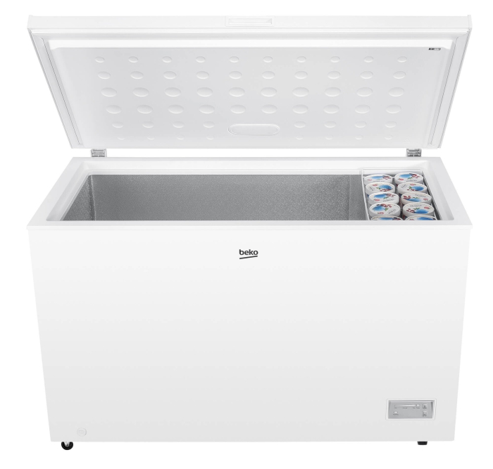 Lada frigorifica Beko CF380EIWN, 371l, Clasa E, panou control cu LED-uri, Conditii extreme, cosuri metalice, Alb [2]
