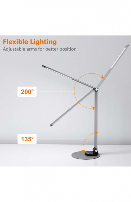 Lampa de birou cu LED TaoTronics TT-DL66, incarcare USB, 6 niveluri de luminozitate - Black [4]