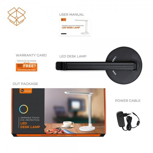 Lampa de birou LED TaoTronics TT DL13 control Touch, 5 moduri, Protectie Ochi -.Negru [3]
