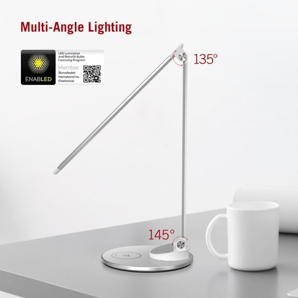 Lampa de birou LED TaoTronics TT-DL69, protectie ochi, control touch, Incarcare Telefon Wireles si USB [5]