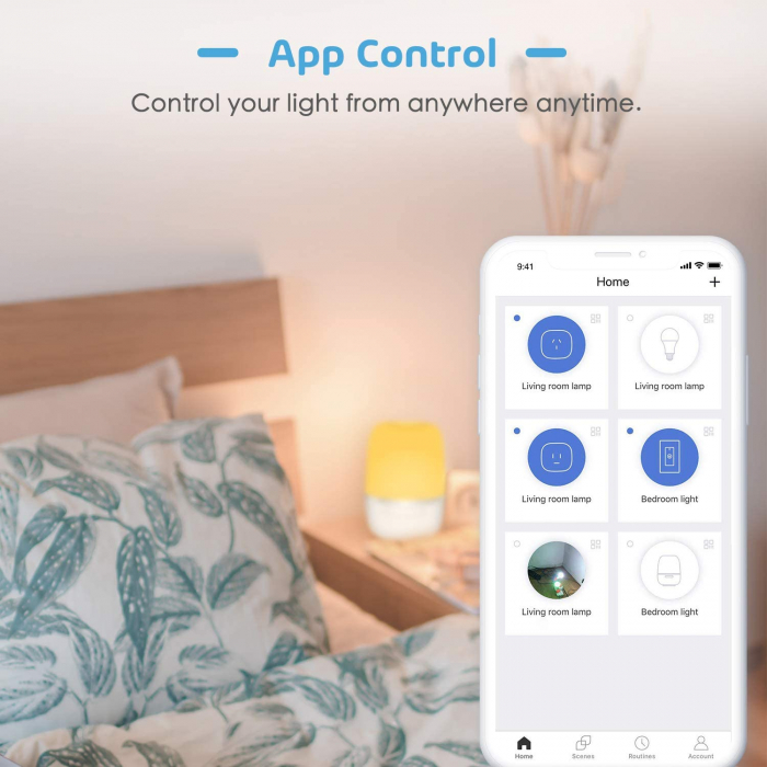 Lampa de VegheSmart Meross MSL420 WiFi, Control iluminare si culoare [5]